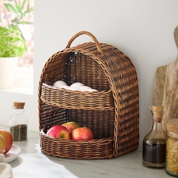 Woven Tiered Kitchen Countertop Storage Basket