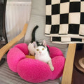 Rosewood Pink Flower Bouclé Cat Bed – 48cm