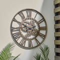 Rust-Effect Cogs Indoor & Outdoor Skeleton Wall Clock – 60cm