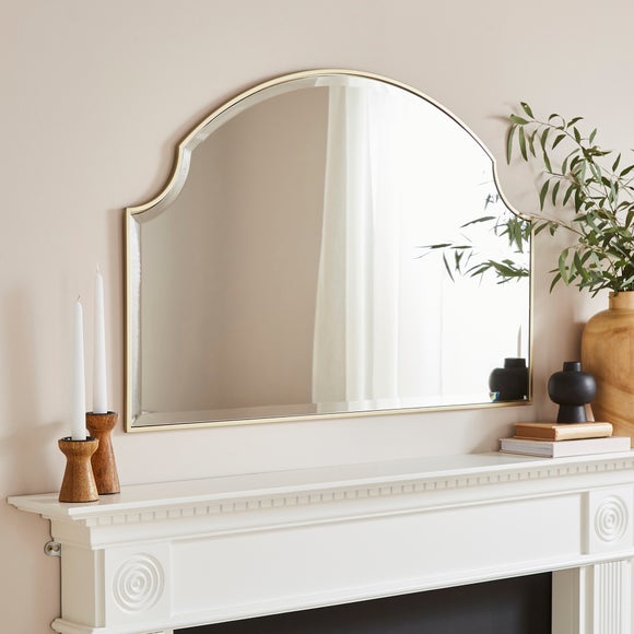 Safi Bevelled Arched Overmantel Wall Mirror
