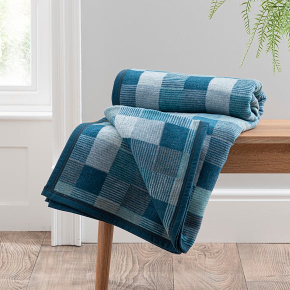 Super Soft Mini Squares Textured Throw – Orange