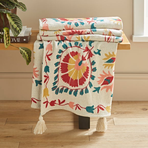 Hani Jacquard Patterned Cotton-Blend Throw – 130 × 180cm