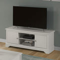 Stratford white two-door TV cabinet with central media shelves