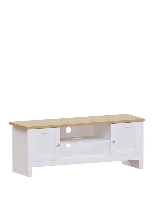 Vida Designs Arlington 2-Door TV Unit – White & Oak