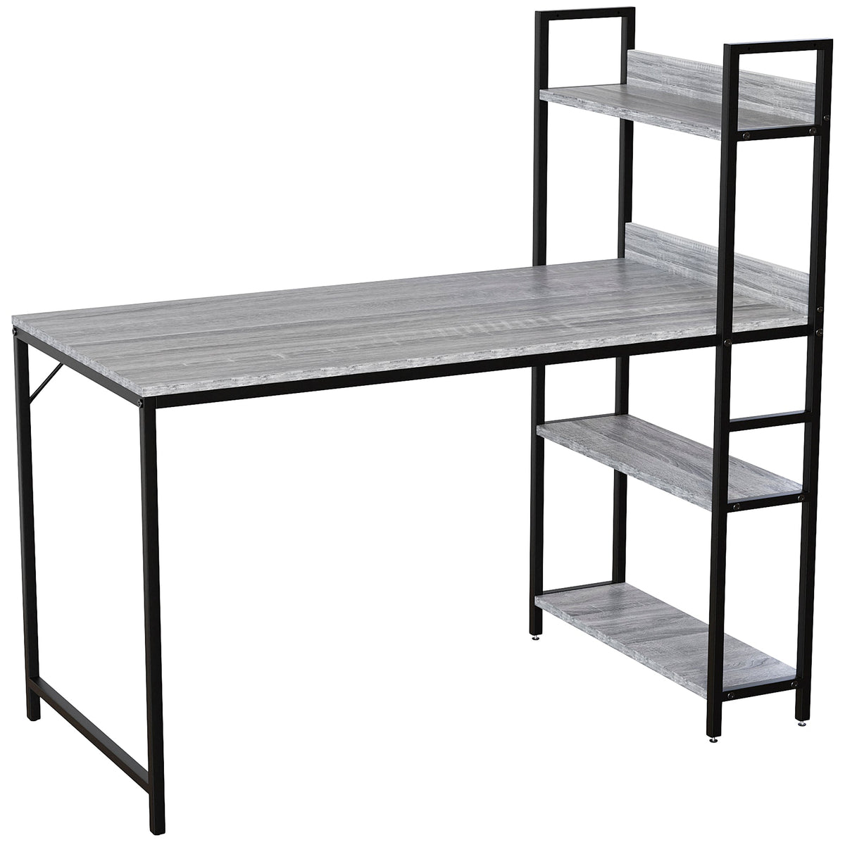 Vida Designs Brooklyn Computer Desk with 3 Shelves – Grey